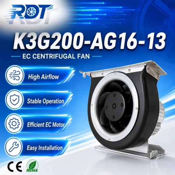 Cooling Fan, K3G200-AG16-13, 230V, 195-277VAC, 450W