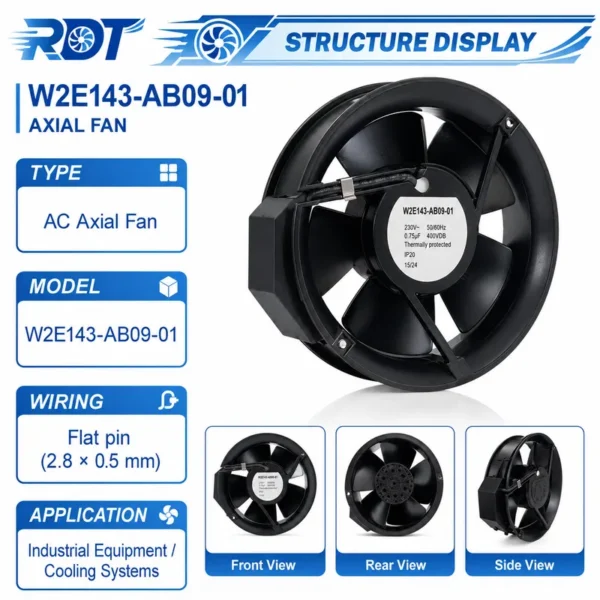 Cooling Fan, W2E143-AB09-01, HVAC - view 2