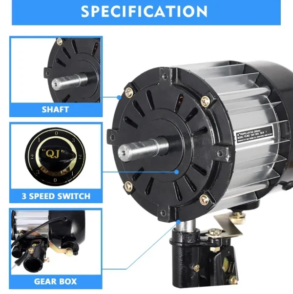 Cooling Stand Industrial Fan, Electric Plug, 190W - view 6