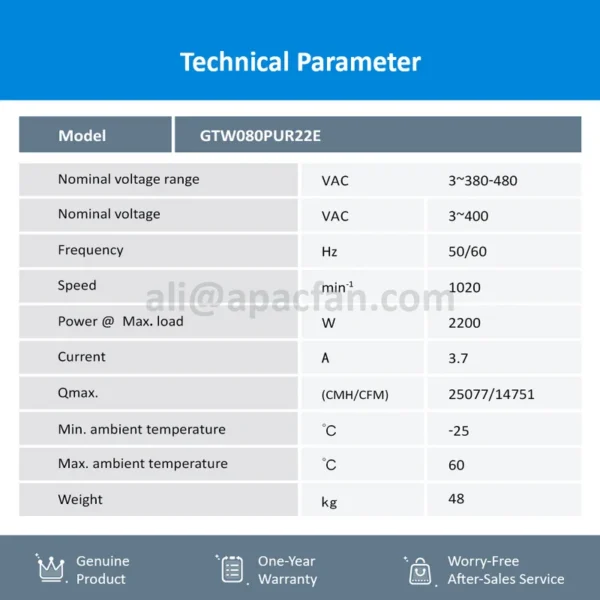 Cooling Tower, GTW080PUR22E, Axial - view 4