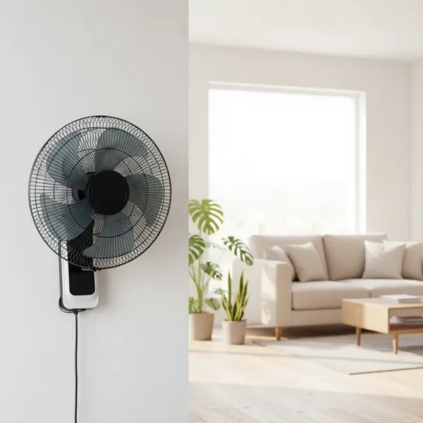 Cooling Wall Mounted Fan, 16", Electric, Plastic