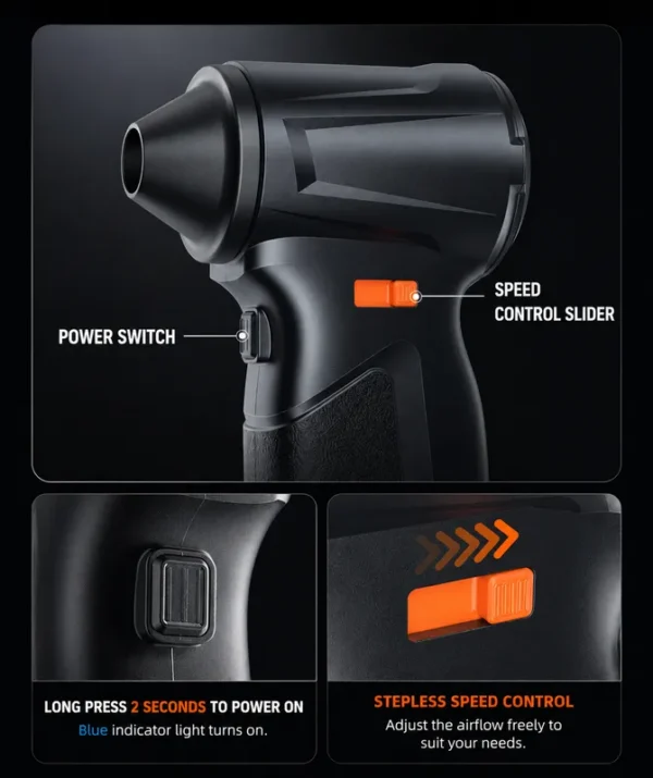Cordless Electric Blower, 120000RPM, 4000mAh - view 4