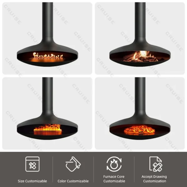 Core Decorative Hanging Fireplace, CRUISE, 1200mm, Roof - view 4
