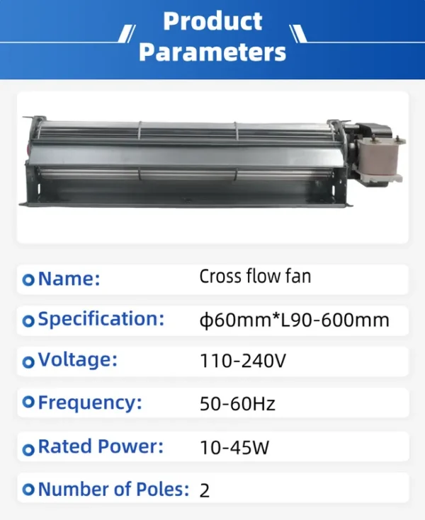 Cross Flow Blower, 220V, Asynchronous Motor - view 4