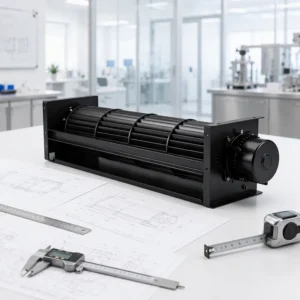 Cross Flow Fan, 230V AC, 0-100%, EC Brushless Hub, 160mm