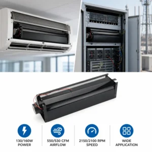 Cross Flow Fan, 390mm, 230V, 2150RPM, Aluminum