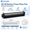 Cross Flow Fan, Aluminium, 120V, 230V, Tangential - view 2