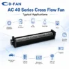 Cross Flow Fan, Aluminium, 120V, 230V, Tangential - view 3