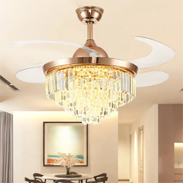 Crystal Ceiling Light Fan, 220v - view 2