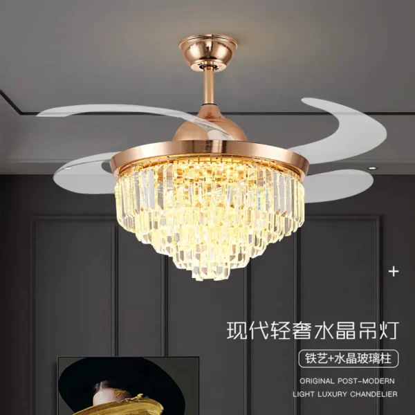 Crystal Ceiling Light Fan, 220v - view 4
