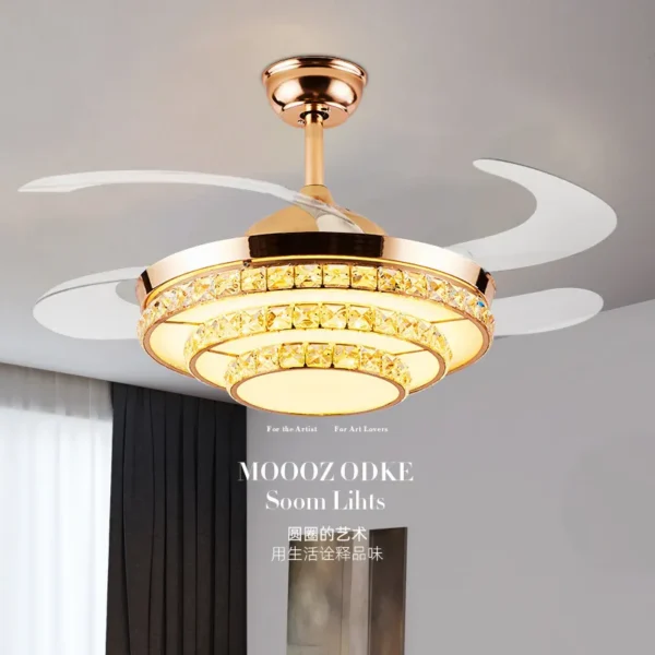 Crystal Ceiling Light Fan, 220v - view 5