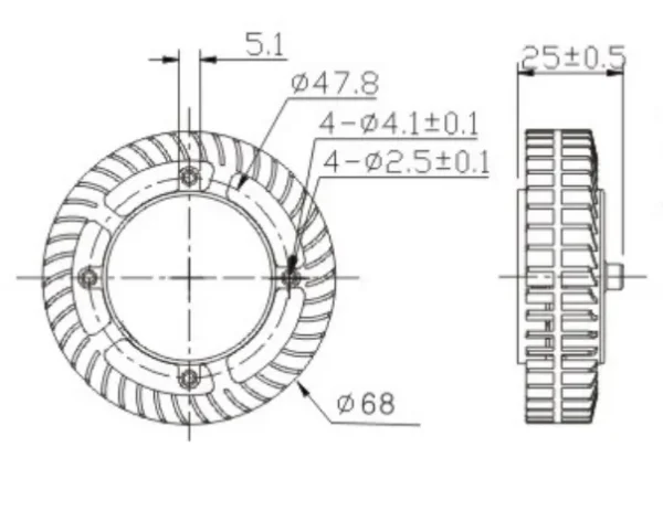 Curved Centrifugal Cooling Fan, TD702512H, 12V, Plastic - view 4