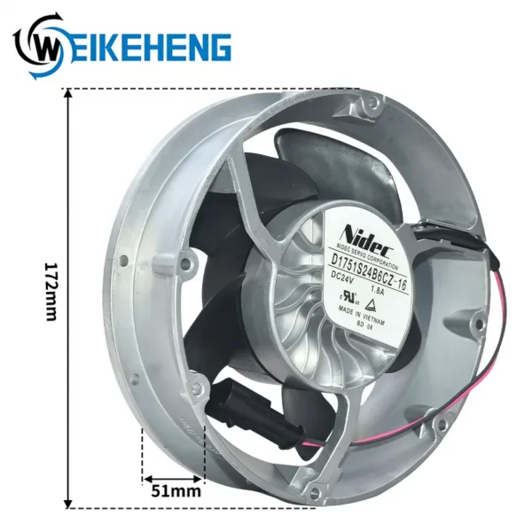 D1751s24b6cz-16 Dc24v Axial Fan, 17251, Electric - view 3