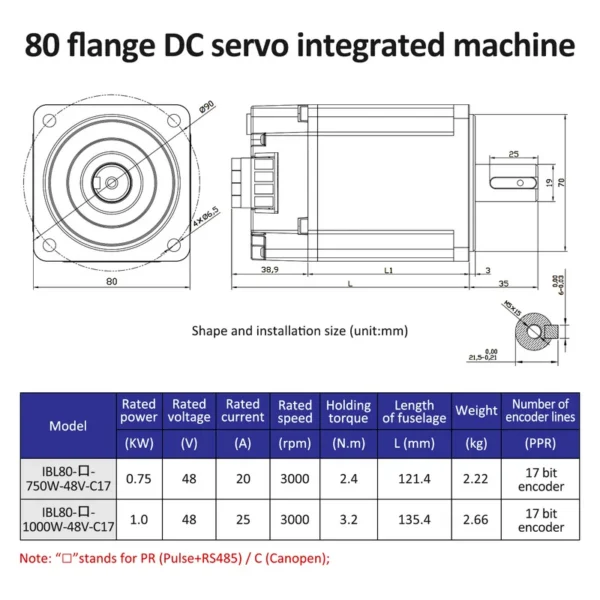 Dc48v2025a3000rpm2432nm7501000w Integrated Servo Motor - view 5