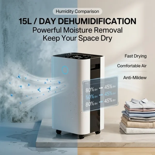Dehumdifier Air Smart Compressor, LED, 12L, Portable, 2L - view 3