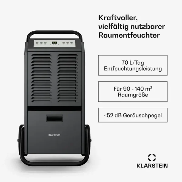 Dehumidifier, 70L, Portable, 100-140, m2 - view 2