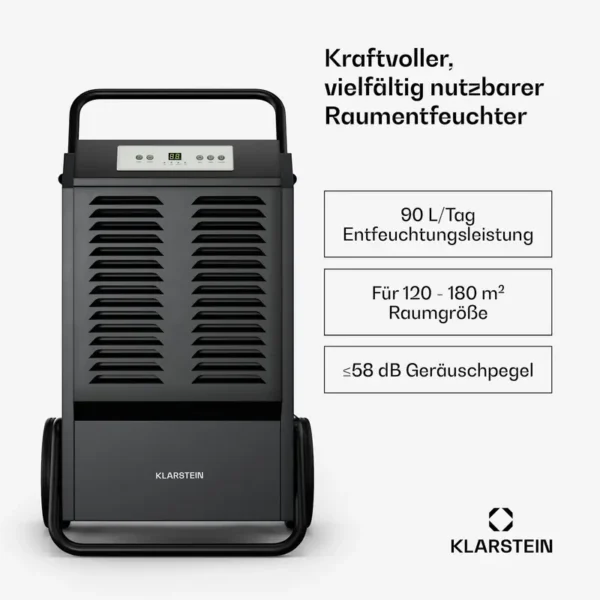 Dehumidifier, 90L, Portable, 140-180, m2 - view 2