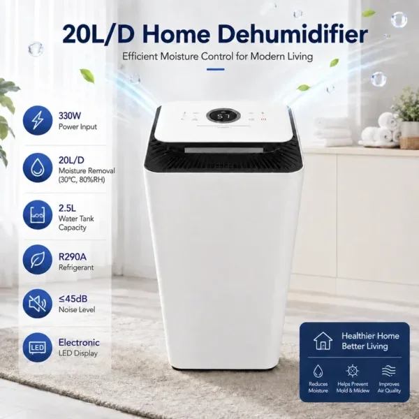 Dehumidifier, Portable, 20L, R290A