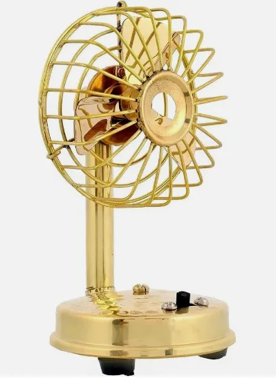 Desk Air Cooling Fan, Brass - view 2