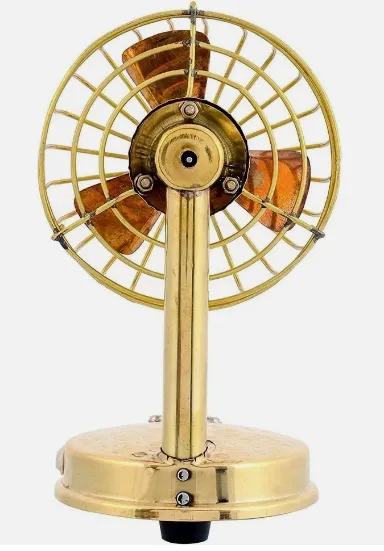 Desk Air Cooling Fan, Brass - view 3