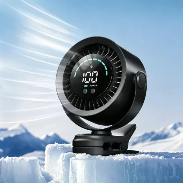 Desk Fan, Portable, 3000mAh, LED, 100-Speed