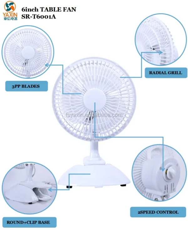Desk Table Clip Fan, Plastic, Portable - view 2