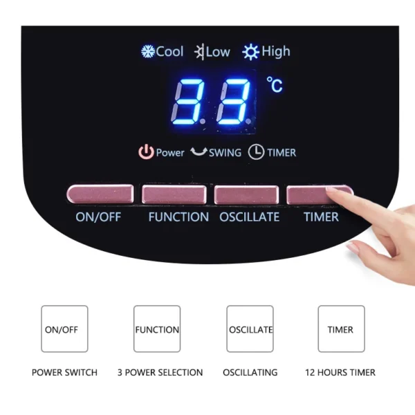 Desktop Ptc Electric Fan, Plastic - view 2