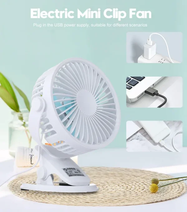 Desktop Stand Mini Fan, Plastic, 5v, Electric - view 3