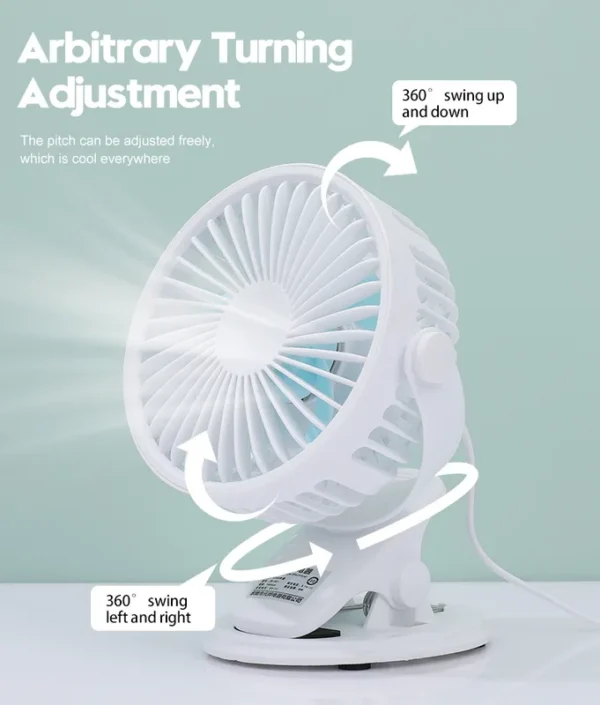 Desktop Stand Mini Fan, Plastic, 5v, Electric - view 4
