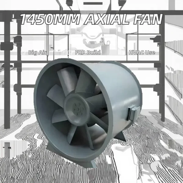 Diameter Axial Duct Fan, 1450mm, 380V, HVAC - view 4