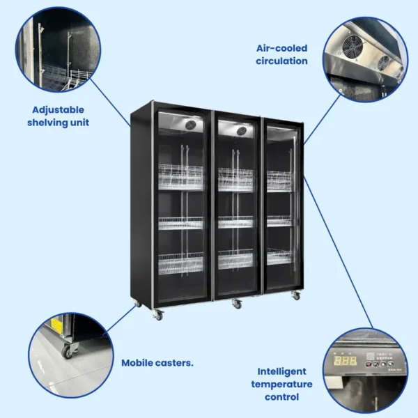 Display Case Beverage Refrigerator, 220 V, 290A - view 3