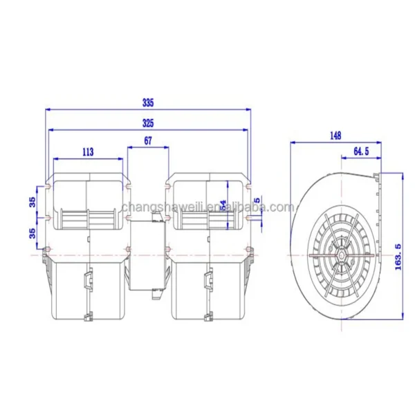 Double Blower, 24v, 009-B40-22