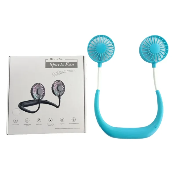 Double-head Neck Fan, Portable, USB, Plastic - view 4