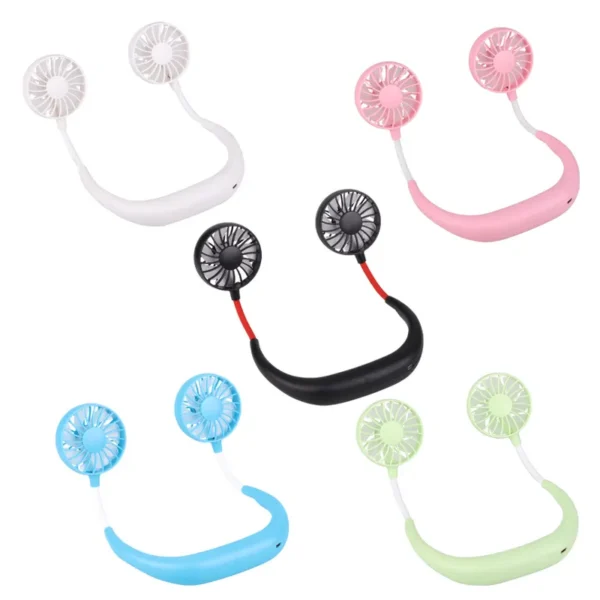 Double-head Neck Fan, Portable, USB, Plastic - view 5