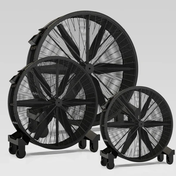Drum Large Round Fan, 1m, 1.25m, 1.5m, 4-Wheel