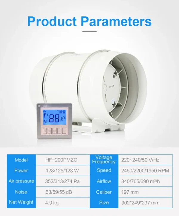 Duct Axial Fan, 100-120V, 220-240V - view 6