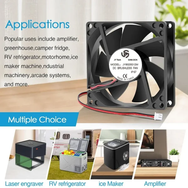 Duct Axial Fan, Brushless, 5V/12V/24V, IP54/IP58/IP68 - view 2