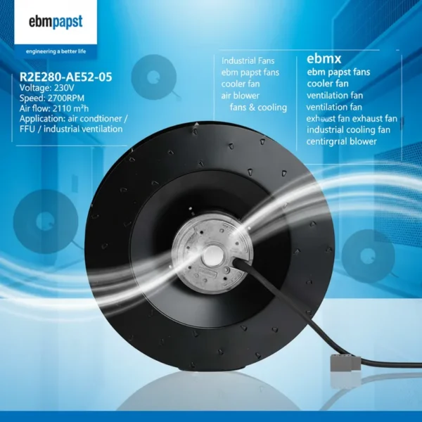 Ebmpapst Centrifugal Cooling Fan, R2E280-AE52-05, 280mm, 230V - view 2