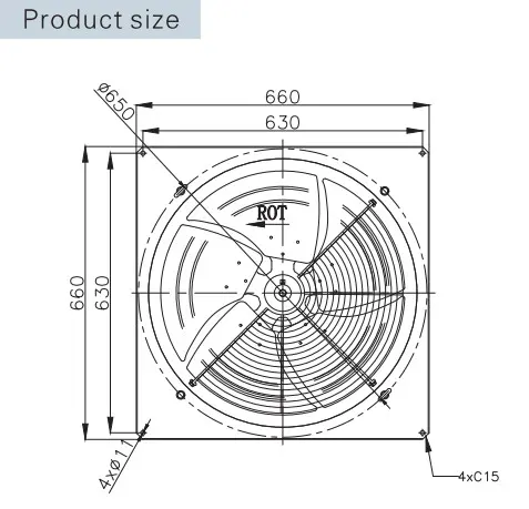 Electric Centrifugal Ventilation Fan, SANXIN, 930, RPM - view 2
