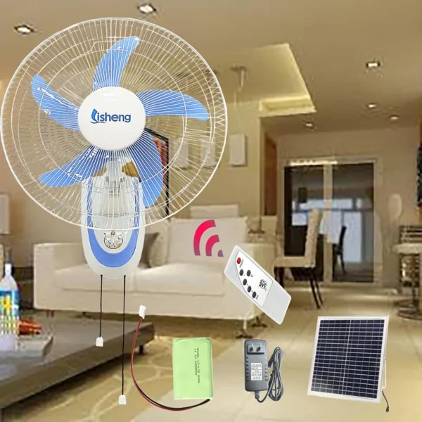 Electric Fan, 12V, Copper, Solar, Wall - view 2