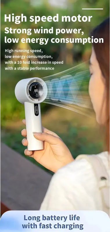 Electric Handheld Mini Fanoutdoor, 100-Speed, USB - view 5