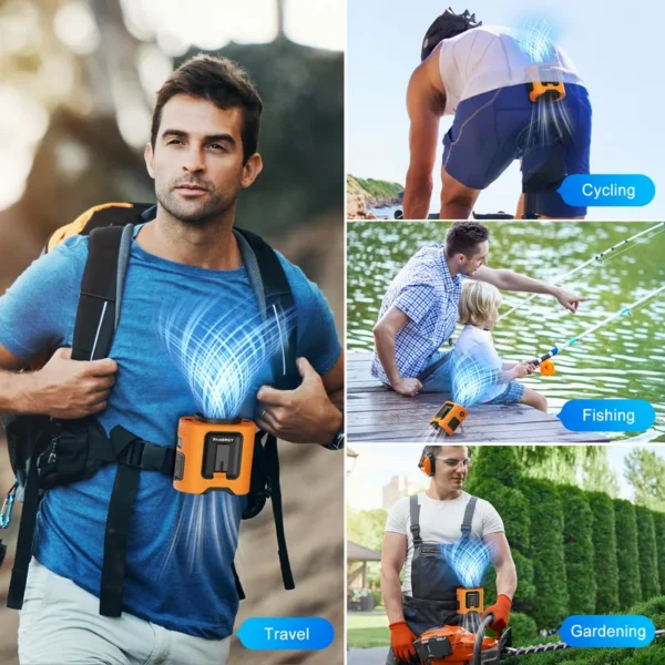 Electric Industrial Waist Fan, 12000mAh, 67H, 5-Speed - view 6