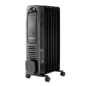 Electric Oil-filled Radiator, 1500W, LED, 24h, Portable