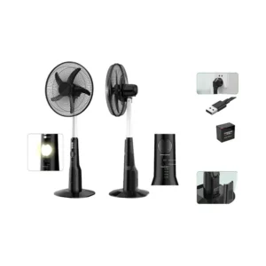 Electric Oscillating Stand Fan, 16/18-Inch, Solar, 12V