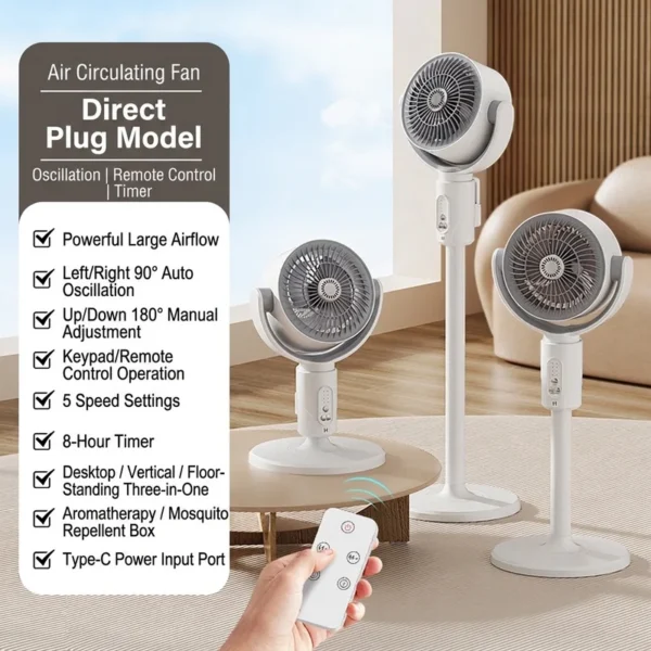 Electric Plastic Floor Fan, Brushless, Portable - view 4