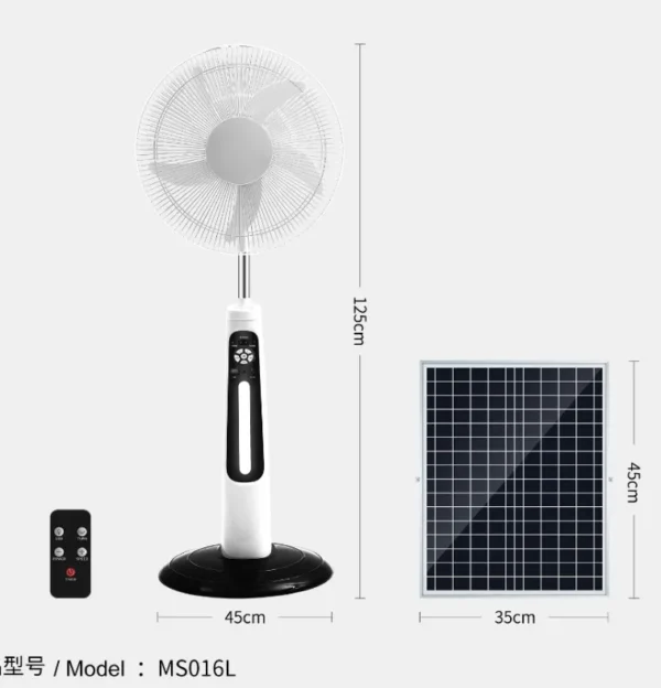 Electric Powered Stand Fan, Solar, 220V - view 2