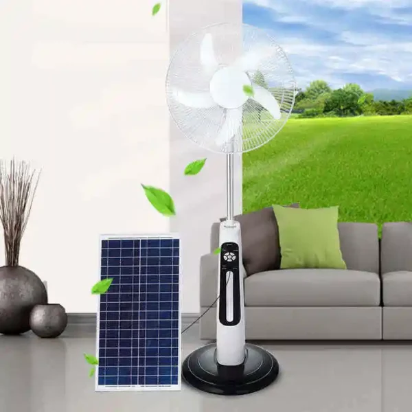 Electric Powered Stand Fan, Solar, 220V - view 4