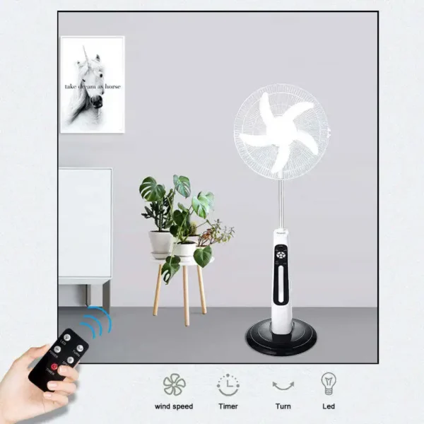 Electric Powered Stand Fan, Solar, 220V - view 5