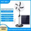 Electric Solar Standing Fan, Plastic, USB