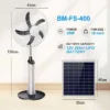 Electric Solar Standing Fan, Plastic, USB - view 2
